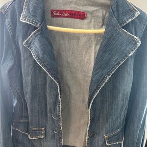 Blue denim Jacket bark Barbara Lesser fibers Size M
